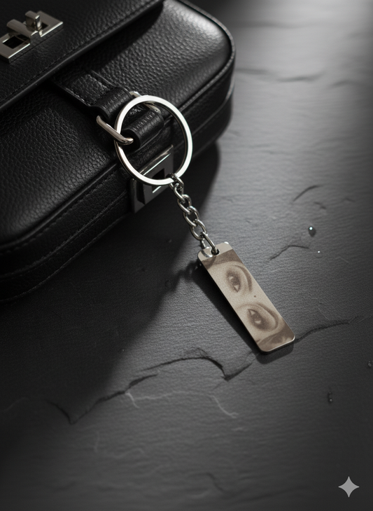 Personalized Photo Eye Keychain โ Silver